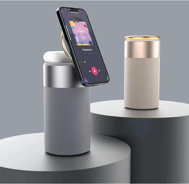 3 in 1 Bedside Speaker Lamp With Wireless Charging